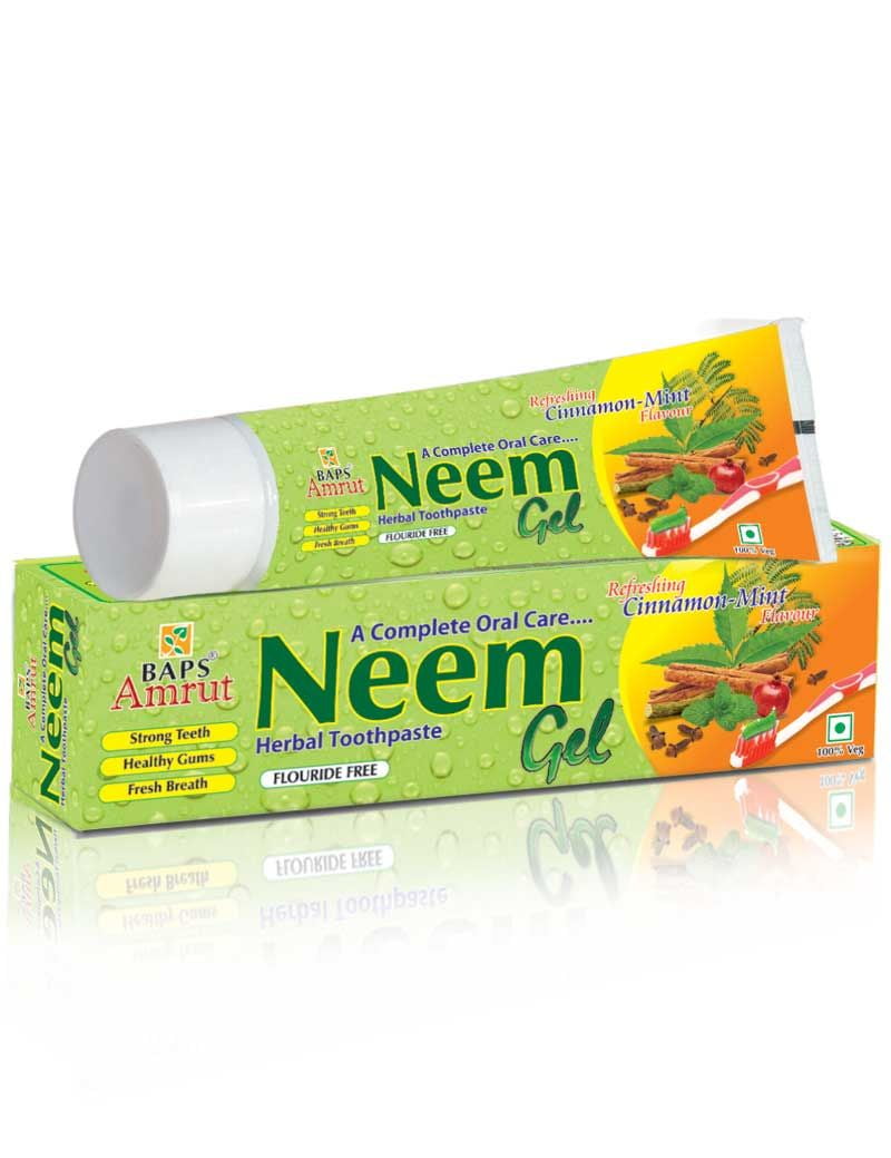 Baps Amrut Neem Gel Toothpaste Cinnamon Mint Flavour 150g