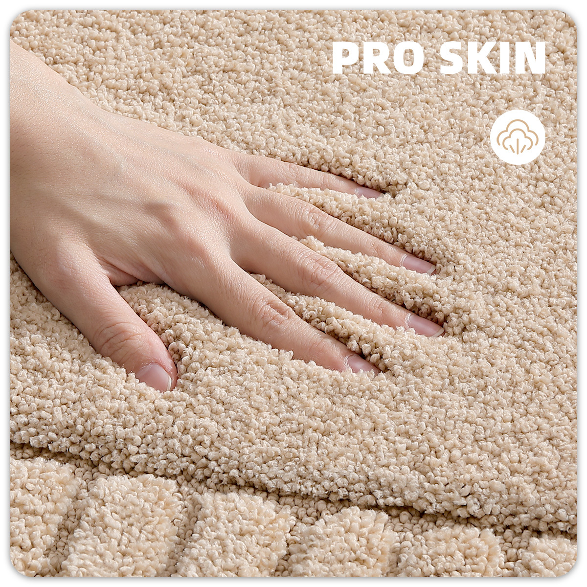 PABUBE Modern Khaki Bath Rug Mat, 16"x24" photo 5