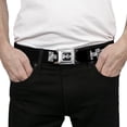 thumbnail image 3 of GM General Motors Belt, Seatbelt Buckle Belt, H2 Black Silver Logo Repeat, 30 to 44 Inches, 3 of 9