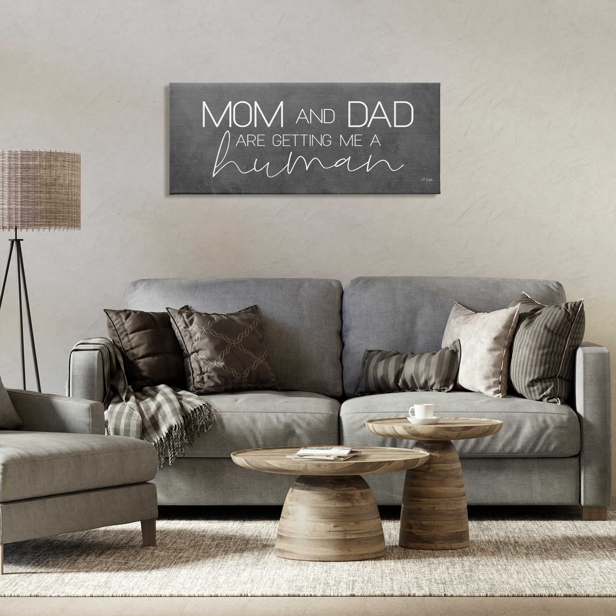 Stupell Industries Getting Me A Human Text & Numbers Painting Wrapped Canvas Art Print Wall Art, 40 x 17