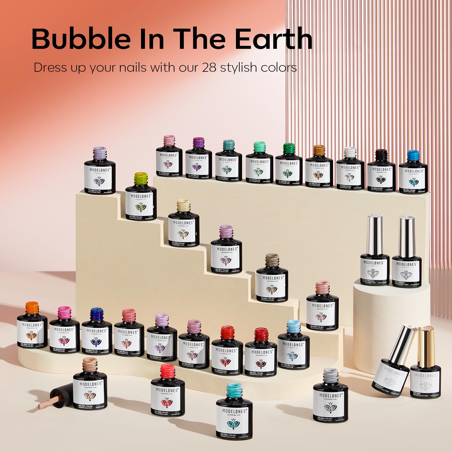 Modelones 32-Piece Gel Polish Kit, Bubble In The Earth photo 4