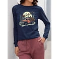 thumbnail image 2 of Santa's Vintage Christmas Truck Women's Long Sleeve, 2 of 4