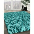 thumbnail image 3 of Ahgly Company Tapis Rond Lavable en Machine Intérieur Transitionnel Bleu Cyan Vif, 4 Pieds Rond, 3 of 7
