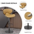 thumbnail image 6 of Hawsaiy Adjustable Swivel Bar Stools Set of 4 with Back and Footrest, Faux Leather Counter Height Kitchen Stools, Modern Bar Chairs for Island and Home Bar, Yellow, 6 of 8