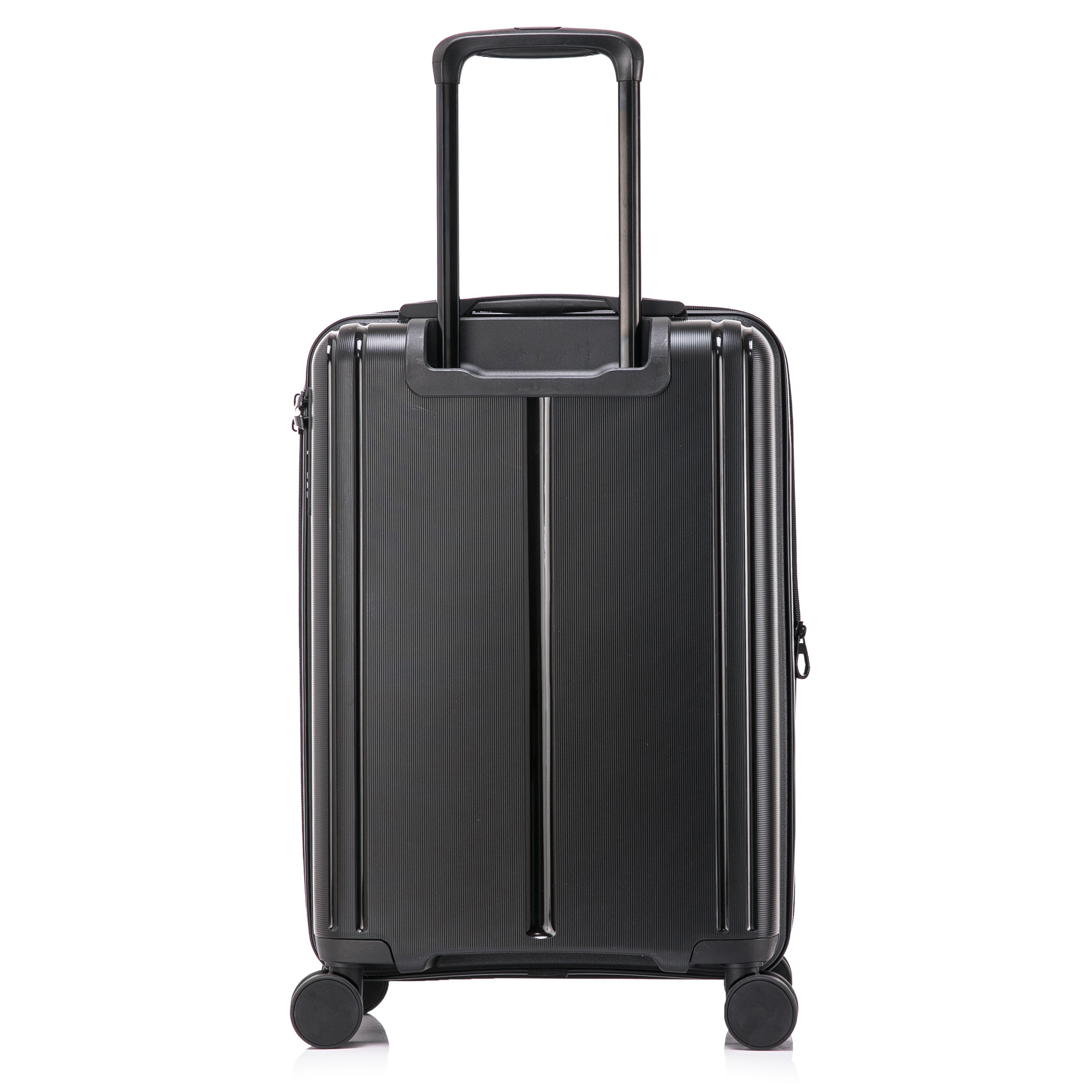 DUKAP Crypto 20" Hardside Lightweight Luggage with Spinner Wheels, Handle and Trolley, Black