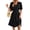 Black, variant on Women's Ruched Surplice Short Sleeve Dress 100% Polyester with Sheer Overlay and Stretchy Bodice for Evening Wear
