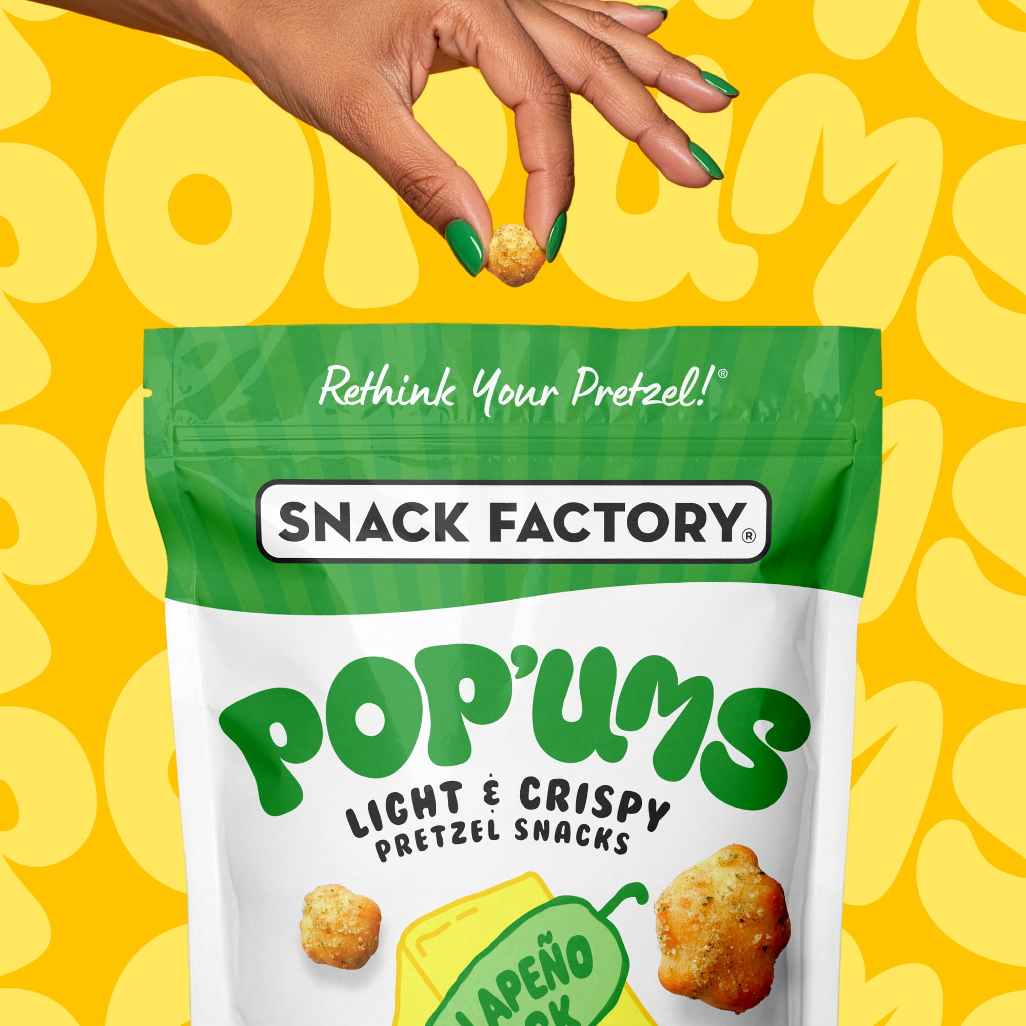 Snack Factory Pop'ums Jalapeno Jack Pretzel Snacks, 9 oz Bag