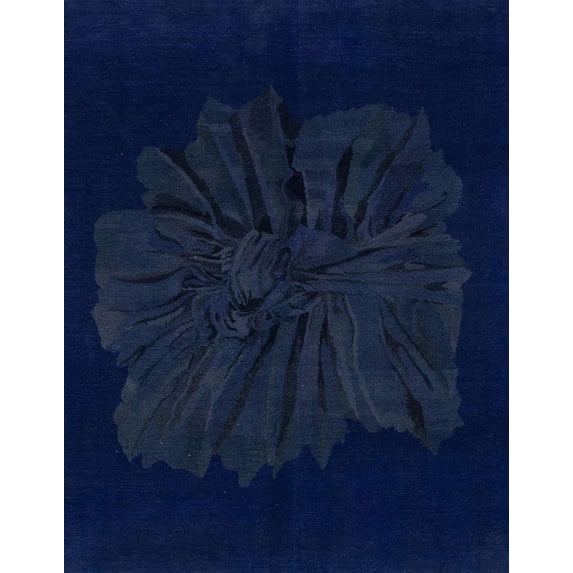 Ahgly Company Machine Washable Indoor Rectangle Abstract Lapis Blue Area Rugs, 5' x 7'