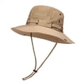 thumbnail image 2 of Bxsruta Unisex Solid Color Outdoor Sun Hat with Adjustable Rope for Hiking Camping, 2 of 8