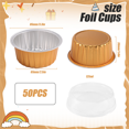 thumbnail image 4 of Dessert Cups with Lids, 50 Pack Gold Aluminum Foil Baking Cups Holders, Cupcake Bake Utility Ramekin, 4 of 4