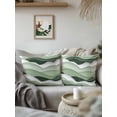 thumbnail image 3 of Waterproof Outdoor Throw Pillows with Inserts 18"x18", Sage Green Ombre Soft Decorative Pillowcases for Couch Bedroom, Modern Moire Geometric Abstract Pillow Covers for Sofa Living Room, 3 of 8