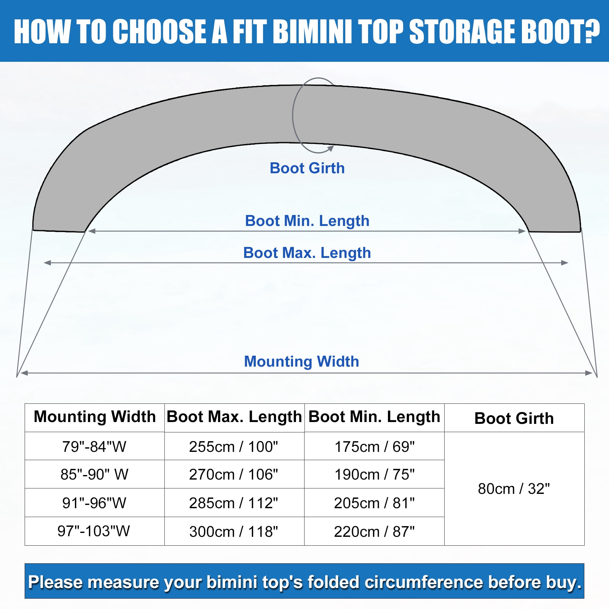 Unique Bargains Bimini Top Storage Boot Cover Stern Light Hole 3 Bow 4 Bow Beige 97"-103"