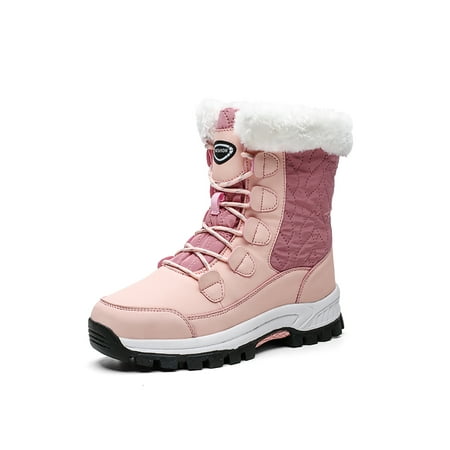 

UKAP Womens Snow Boots Winter Waterproof Mid Calf Shoes Pink 8.5
