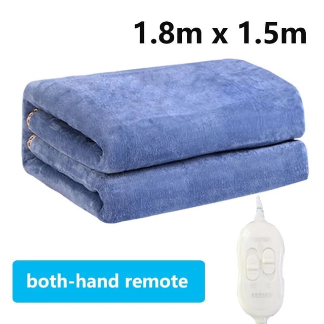 Manta eléctrica con calefacción de nivel para cama inteligente, manta con control remoto para 2 personas, doble de franela, 9