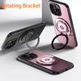 thumbnail image 3 of ELEHOLD Hybrid Frosted Plating Rugged Case For iPhone 13 Pro – PC + TPU Magnetic Shockproof Cover, MagSafe Compatible, with 360° Rotatable Ring Stand & Lens All-Inclusive Design, Pink, 3 of 7