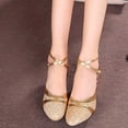 thumbnail image 5 of Women's Latin Dance Shoes Sequin Closed Toe Ballroom Salsa Practice Performance Dance Shoes, 36, 5 of 7