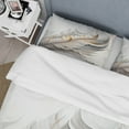 thumbnail image 4 of Designart "Feather in White Watercolor" Modern Bedding Covert Set - Abstract Transitional White Abstract Bed Set With 1 Sham, 4 of 6