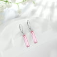 thumbnail image 6 of Juwaliy Women Dangle Earrings 925 Sterling Silver October Birthstone Leverback Hanging Tourmaline Pink Jewelry Mom Valentine's Day Gift, 6 of 10