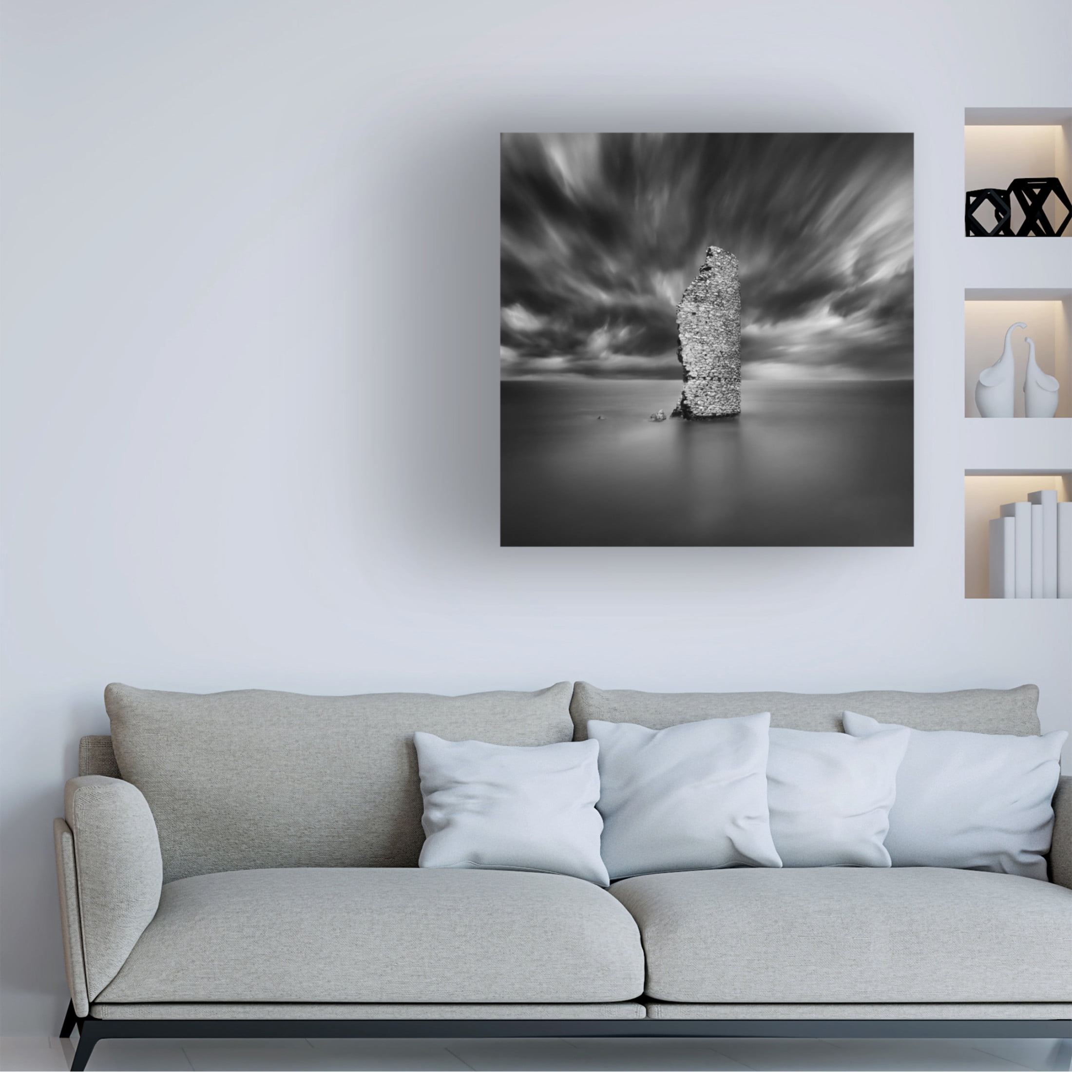 Canvas Wall Art - George Digalakis 'Ruined Windmill' Wall Art for Living Room, Bedroom, or Office Décor by Trademark Fine Art - 35 x 35 Inches