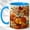 Blue, variant on Sunflower Pumpkin Coffee Mug, Autumn Harvest Mug, Ceramic 11 oz