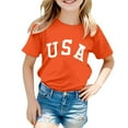 thumbnail image 1 of FhsagQ Mode Décontractée Imprimée pour Garçon et Fille, Col Rond, Manches Courtes, T-Shirt Ample, Printemps, Orange, 10-11 Ans, 1 of 4