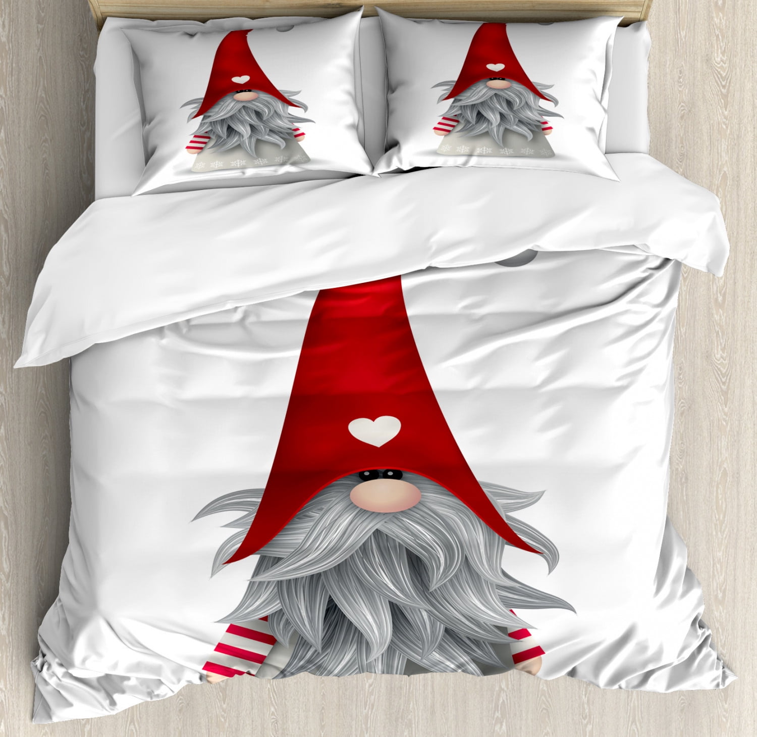 Gnome Duvet Cover Set, Nordic Tonttu Myth Finnish Creature Nisser