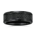 thumbnail image 2 of Geometric Pattern Black Carbon Fiber Inlay Couples Titanium Wedding Band Rings for Men for Women Comfort Fit 8MM, 2 of 4
