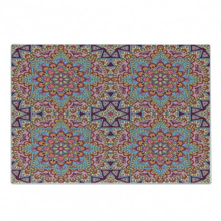 

Purple Mandala Cutting Board Hippie Style Eastern in Moroccan Vivid Tones Motif Decorative Tempered Glass Cutting and Serving Board Small Size Multicolor by Ambesonne