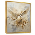 thumbnail image 2 of Designart "Minimalist Beige And Gold Peace I" Dove Floater Framed Canvas Wall Art, 2 of 5