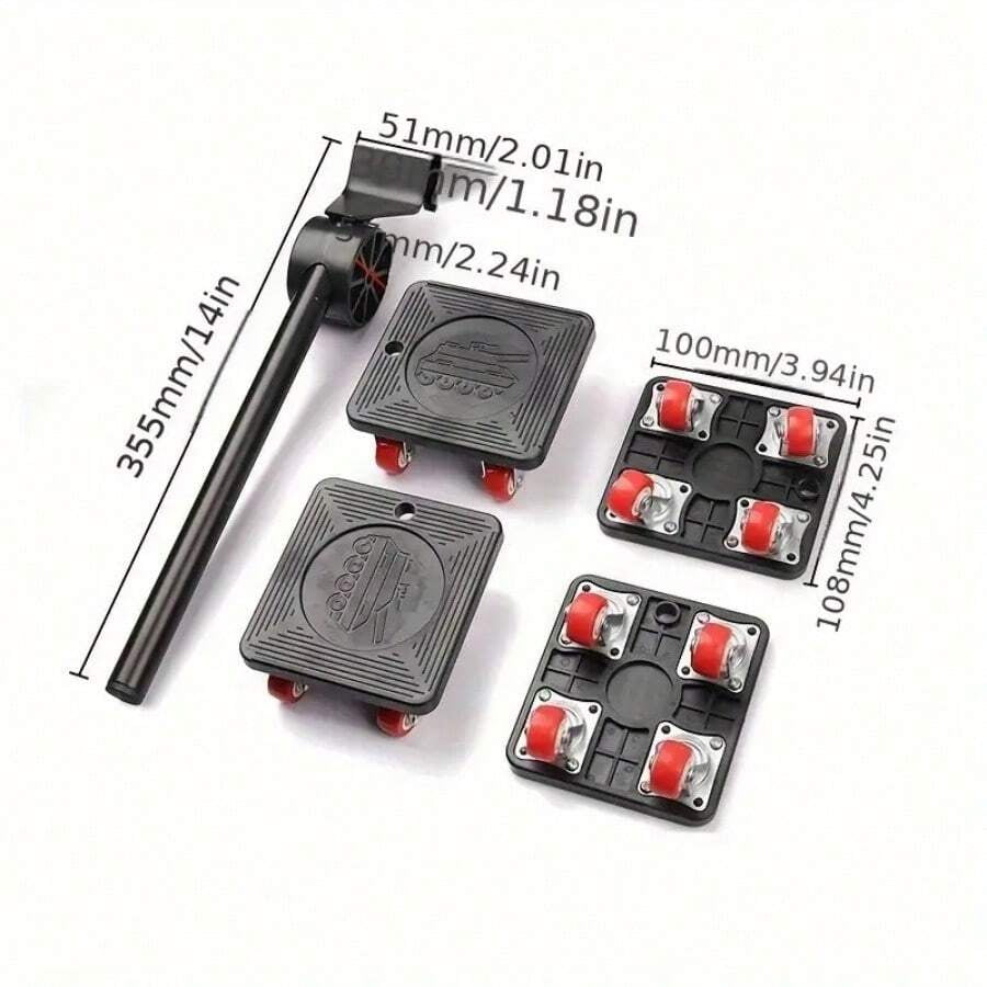 Wheeled Furniture Lifter And Furniture Crane Set, 360 °   Rotating Wheel Furniture Trolley, 881lb Load Bearing, For Heavy Furniture, Refrigerators, Sofas, Cabinets