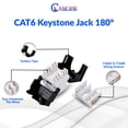 thumbnail image 4 of RJ45 Horizontal 180° Keystone Jack CAT6 Gold Plated UTP Network Connector White 25 Pack, 4 of 5