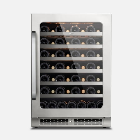 Whynter Wine Fridge: 24 inch 54 Bottles 40-65 Â°F Wine Refrigerator with Glass Door  Freestanding/Undercounter for Office/Bar