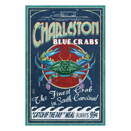 Charleston, South Carolina - Blue Crabs Print Wall Art By Lantern