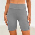 thumbnail image 2 of Miluxas Biker Shorts for Women Cargo Shorts High Waist Tummy Control Workout Yoga Running Athletic Shorts Gray S(S), 2 of 7