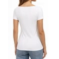 thumbnail image 3 of MOYIKO Womens T Shirts Short Sleeve Boat Neck Slim Fit Tee Basic Summer Tops, 3 of 7