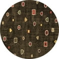 thumbnail image 1 of Ahgly Company Indoor Round Abstract Brown Contemporary Area Rugs, 7' Round, 1 of 4