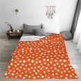 thumbnail image 5 of Honeii Dots On Orange Background Print Fleece Blanket - Throw Blanket for Bed, Sofa, Couch, Camping, and Travel , Microplush Ultra Soft Warm Blanket-40"x30", 5 of 7