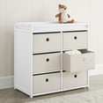 thumbnail image 4 of Delta Children Hayes Baby Changing Table with Fabric Bins, Bianca White/Flax Bins, 4 of 11