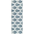 thumbnail image 2 of Unique Loom Outdoor Coastal Collection Area Rug - Pesci (2' x 6' 1" Runner Navy Blue/Ivory), 2 of 6