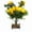 Yellow, variant on Enova Home Artificial 2 Large Silk Roses Flowers and Mixed Greenery Arrangement in Clear Glass Vase with River Rock (White)