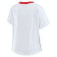 thumbnail image 3 of Women's WEAR by Erin Andrews White Kansas City Chiefs Cropped Center Stripe Dolman T-Shirt, 3 of 6