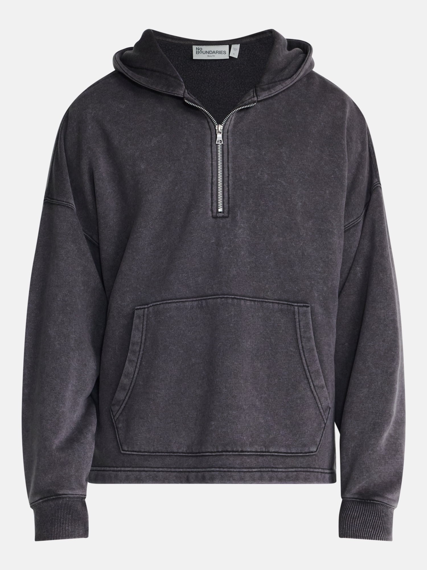 No Boundaries Boxy Fit Half Zip Hoodie Sweatshirt, Men's XS-5XB