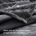 thumbnail image 6 of Ameha Microplush Fleece Blanket for Couch & Travel 310 GSM Ultra Soft Breathable Microfiber Lightweight Warm Fluffy & Soft Gray Throw, 6 of 9