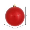 thumbnail image 5 of Vickerman N593003DCV Red Candy UV Drilled Cap Ball Ornament, 12 in., 5 of 5