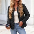 thumbnail image 6 of Short Puffer Jacket Womens Quilted Button Down Collarless Warm Fall Winter Casual Lightweight Windproof Coat with Pockets, 6 of 6