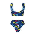 thumbnail image 6 of Rocae Cartoon Shark for Bikini Set for Women Two Piece Sexy High Swimsuits Split Crossover Bikini, 6 of 9