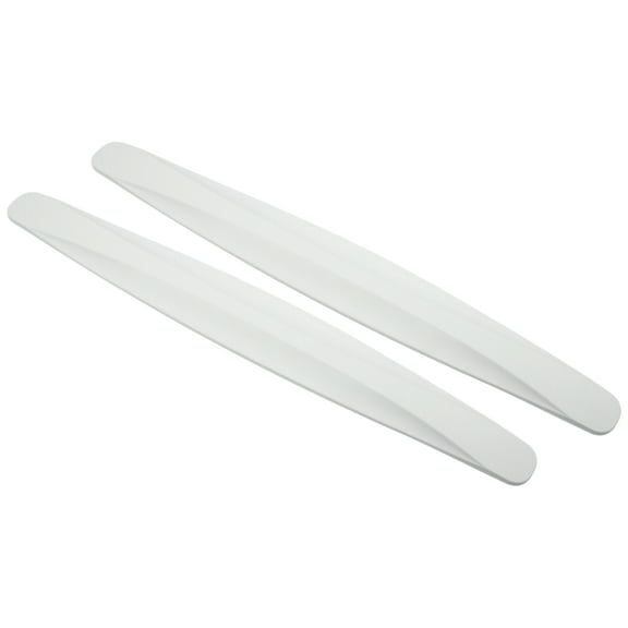 2 Pcs 40cm Carbon Fiber Pattern Universal Bumper Guard Strips Car Bumper Protector Patch Trim White