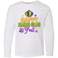thumbnail image 3 of Inktastic Happy Mardi Gras Y'all with Crown Long Sleeve Youth T-Shirt, 3 of 5