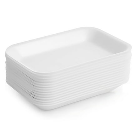 Bits N Things White Foam Meat Trays | Disposable Standard Supermarket Meat Poultry Frozen Food Tray | Arts & Crafts | 50 Count