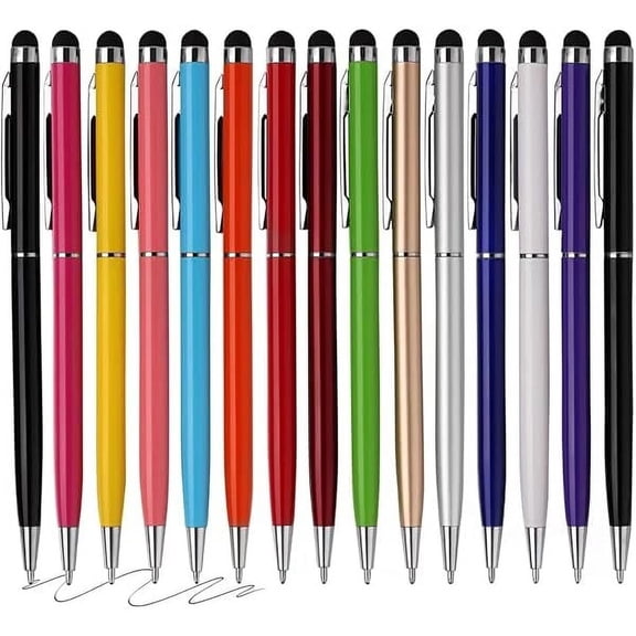 15 Pack Stylus Pens for Touch Screens Stylus Pen Compatible with Phone Tablets Kindle and Black Ink Ballpoint Pens-2 in 1 Stylists pens for Touch Screens